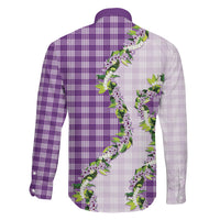 Violet Hawaii Palaka Family Matching Summer Maxi Dress and Hawaiian Shirt Maile Pikake Honohono Orchid Lei