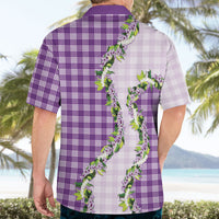 Violet Hawaii Palaka Hawaiian Shirt Maile Pikake Honohono Orchid Lei