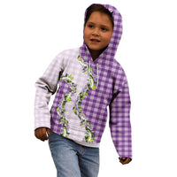 Violet Hawaii Palaka Kid Hoodie Maile Pikake Honohono Orchid Lei
