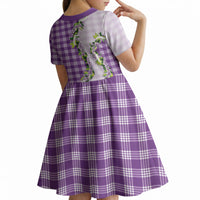 Violet Hawaii Palaka Kid Short Sleeve Dress Maile Pikake Honohono Orchid Lei LT05 - Polynesian Pride