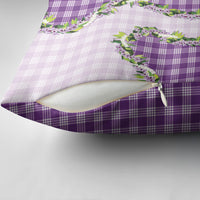 Violet Hawaii Palaka Pillow Cover Maile Pikake Honohono Orchid Lei