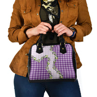 Violet Hawaii Palaka Shoulder Handbag Maile Pikake Honohono Orchid Lei