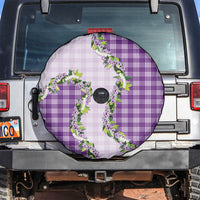 Violet Hawaii Palaka Spare Tire Cover Maile Pikake Honohono Orchid Lei