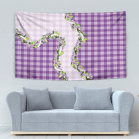 Violet Hawaii Palaka Tapestry Maile Pikake Honohono Orchid Lei