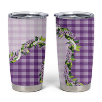 Violet Hawaii Palaka Tumbler Cup Maile Pikake Honohono Orchid Lei