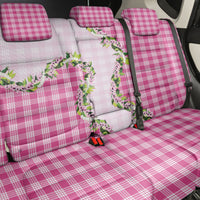 Pink Hawaii Palaka Back Car Seat Cover Maile Pikake Honohono Orchid Lei