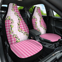 Pink Hawaii Palaka Car Seat Cover Maile Pikake Honohono Orchid Lei