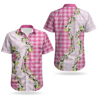 Pink Hawaii Palaka Couples Matching Mermaid Dress and Hawaiian Shirt Maile Pikake Honohono Orchid Lei LT05 - Polynesian Pride