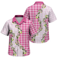 Pink Hawaii Palaka Family Matching Short Sleeve Bodycon Dress and Hawaiian Shirt Maile Pikake Honohono Orchid Lei LT05 Son's Shirt Pink - Polynesian Pride