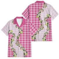 Pink Hawaii Palaka Family Matching Tank Maxi Dress and Hawaiian Shirt Maile Pikake Honohono Orchid Lei LT05 Dad's Shirt - Short Sleeve Pink - Polynesian Pride