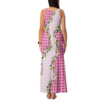 Pink Hawaii Palaka Family Matching Tank Maxi Dress and Hawaiian Shirt Maile Pikake Honohono Orchid Lei
