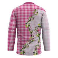 Pink Hawaii Palaka Hockey Jersey Maile Pikake Honohono Orchid Lei