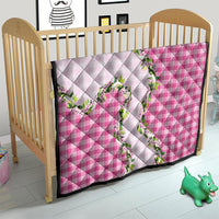 Pink Hawaii Palaka Quilt Maile Pikake Honohono Orchid Lei