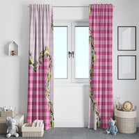 Pink Hawaii Palaka Window Curtain Maile Pikake Honohono Orchid Lei