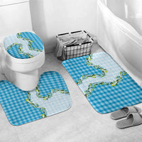 Blue Hawaii Palaka Bathroom Set Maile Pikake Honohono Orchid Lei