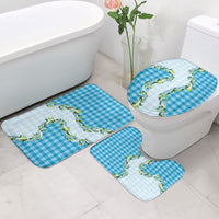 Blue Hawaii Palaka Bathroom Set Maile Pikake Honohono Orchid Lei
