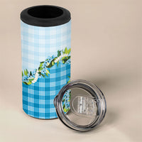 Blue Hawaii Palaka 4 in 1 Can Cooler Tumbler Maile Pikake Honohono Orchid Lei