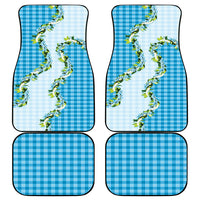 Blue Hawaii Palaka Car Mats Maile Pikake Honohono Orchid Lei