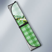 Green Hawaii Palaka Auto Sun Shade Maile Pikake Honohono Orchid Lei