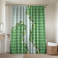 Green Hawaii Palaka Bathroom Set Maile Pikake Honohono Orchid Lei