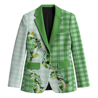 Green Hawaii Palaka Blazer Maile Pikake Honohono Orchid Lei