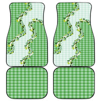 Green Hawaii Palaka Car Mats Maile Pikake Honohono Orchid Lei