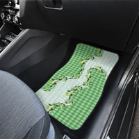 Green Hawaii Palaka Car Mats Maile Pikake Honohono Orchid Lei