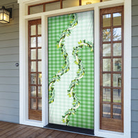 Green Hawaii Palaka Door Cover Maile Pikake Honohono Orchid Lei