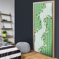 Green Hawaii Palaka Door Cover Maile Pikake Honohono Orchid Lei