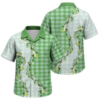 Green Hawaii Palaka Family Matching Long Sleeve Bodycon Dress and Hawaiian Shirt Maile Pikake Honohono Orchid Lei LT05 Son's Shirt Green - Polynesian Pride