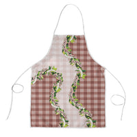Mocha Hawaii Palaka Apron Maile Pikake Honohono Orchid Lei