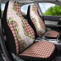Mocha Hawaii Palaka Car Seat Cover Maile Pikake Honohono Orchid Lei