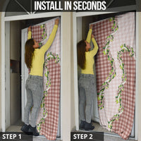 Mocha Hawaii Palaka Door Cover Maile Pikake Honohono Orchid Lei