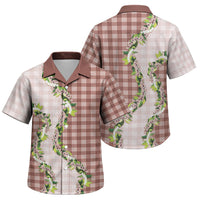 Mocha Hawaii Palaka Family Matching Summer Maxi Dress and Hawaiian Shirt Maile Pikake Honohono Orchid Lei LT05 Son's Shirt Mocha - Polynesian Pride