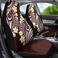 Plumeria With Oxblood Polynesian Tattoo Pattern Car Seat Cover LT05 - Polynesian Pride
