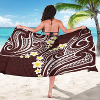 Plumeria With Oxblood Polynesian Tattoo Pattern Sarong