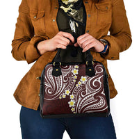 Plumeria With Oxblood Polynesian Tattoo Pattern Shoulder Handbag
