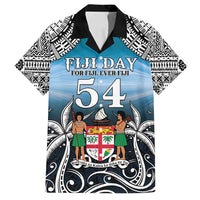 Personalised Happy 50th Fiji Day Family Matching Summer Maxi Dress and Hawaiian Shirt Forever Fiji With Tapa Tribal Pattern