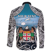 Personalised Happy 54th Fiji Day Family Matching Tank Maxi Dress and Hawaiian Shirt Forever Fiji With Tapa Tribal Pattern LT05 - Polynesian Pride