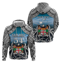 Personalised Happy 54th Fiji Day Hoodie Forever Fiji With Tapa Tribal Pattern LT05 - Polynesian Pride