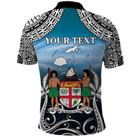 Personalised Happy 50th Fiji Day Polo Shirt Forever Fiji With Tapa Tribal Pattern