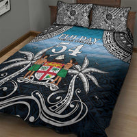 Happy 54th Fiji Day Quilt Bed Set Forever Fiji With Tapa Tribal Pattern