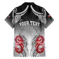Personalised New Zealand Waitangi Day Family Matching Short Sleeve Bodycon Dress and Hawaiian Shirt Aotearoa Te Ra O Waitangi Manaia Maori Pattern LT05 - Polynesian Pride