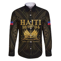 Haiti 1804 Family Matching Puletasi and Hawaiian Shirt Polynesian Gold Neg Maron