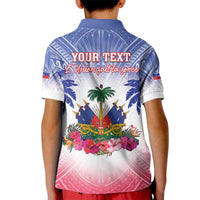Personalised Haiti Independence Day Kid Polo Shirt Neg Maron Polynesian Style LT05