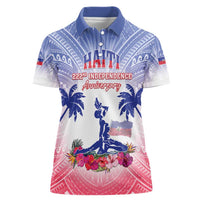 Personalised Haiti Independence Day Women Polo Shirt Neg Maron Polynesian Style LT05
