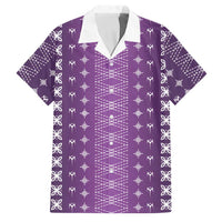 Purple Samoa Malu Tattoo Inspired Family Matching Short Sleeve Bodycon Dress and Hawaiian Shirt LT05 Dad's Shirt - Short Sleeve Purple - Polynesian Pride