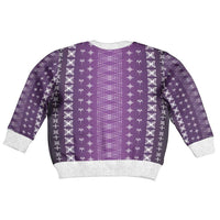 Purple Samoa Malu Tattoo Inspired Kid Ugly Christmas Sweater - Polynesian Pride