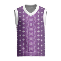 Purple Samoa Malu Tattoo Inspired Christmas Knitted V-Neck Vest - Polynesian Pride