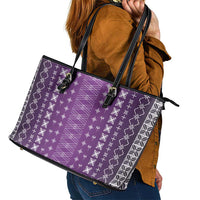 Purple Samoa Malu Tattoo Inspired Leather Tote Bag - Polynesian Pride